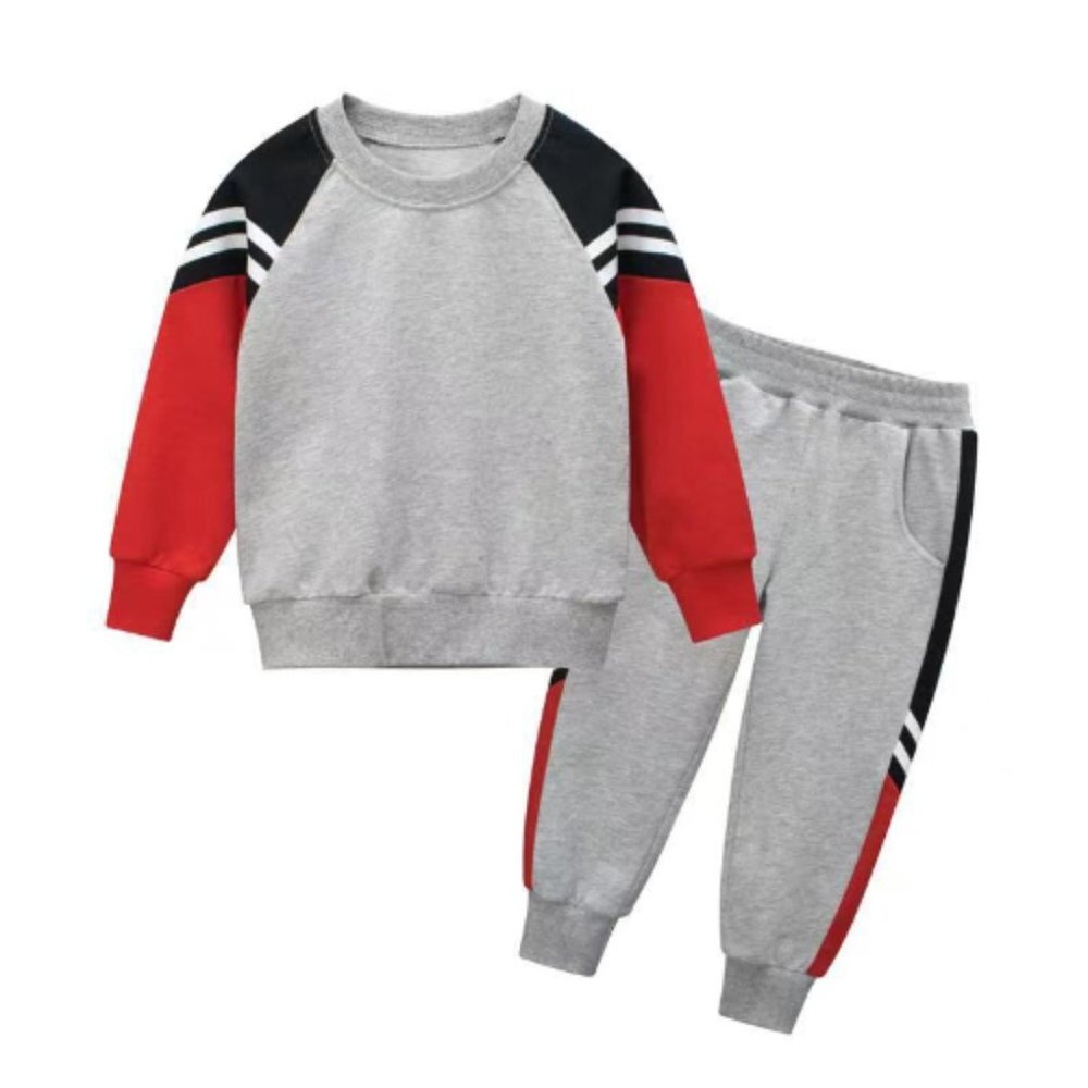 Long sleeve cotton Casual sports boys set Grey Size 3T